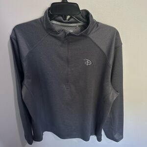 Ahead Sweatshirt Men's L Gray 1/4 Zip Pullover Golf Disney Polyester lightweight